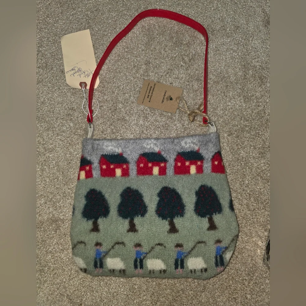 Charming Red and Gray Satchel